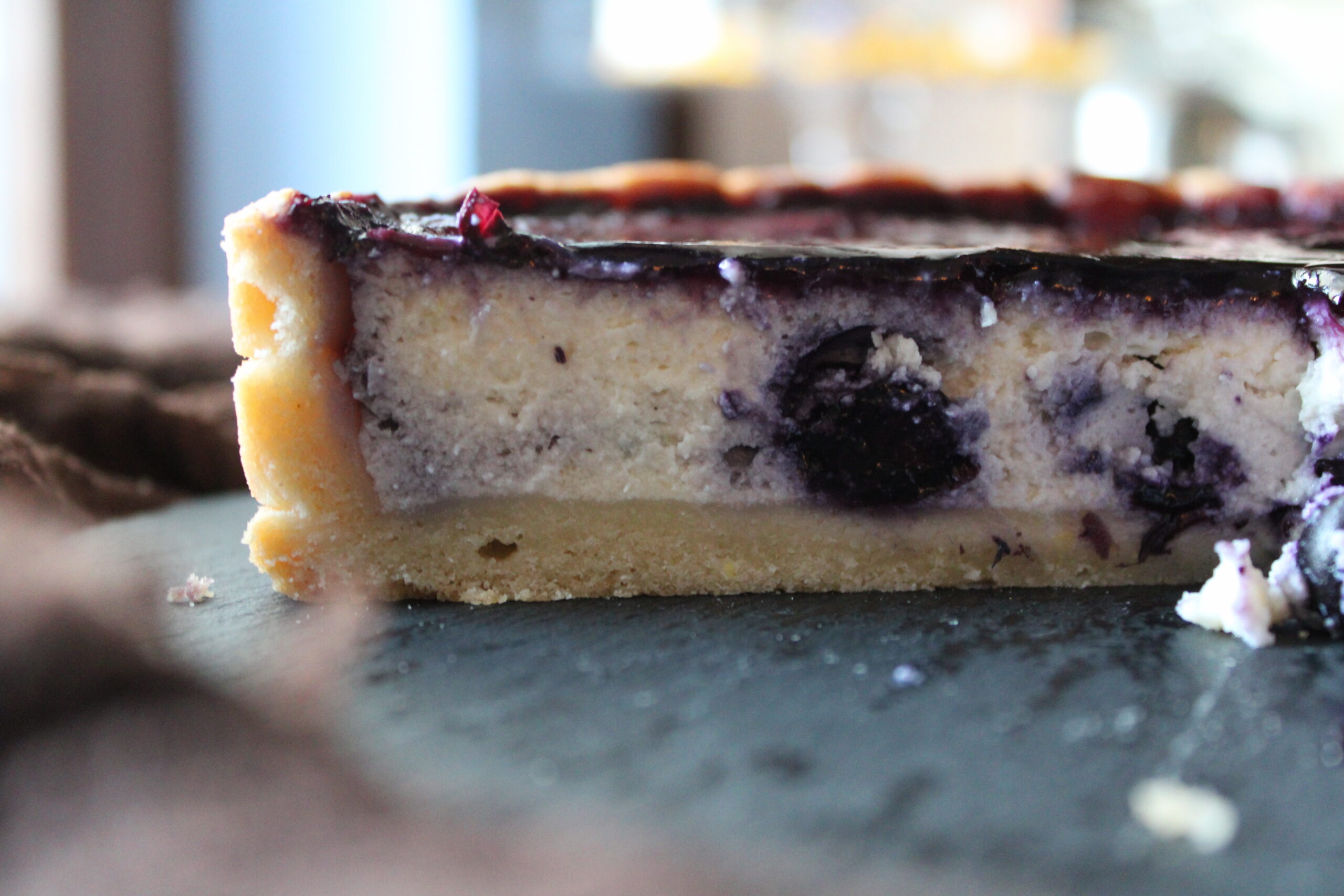 Baked Cheesecake with Blueberries and Lemon Ricotta