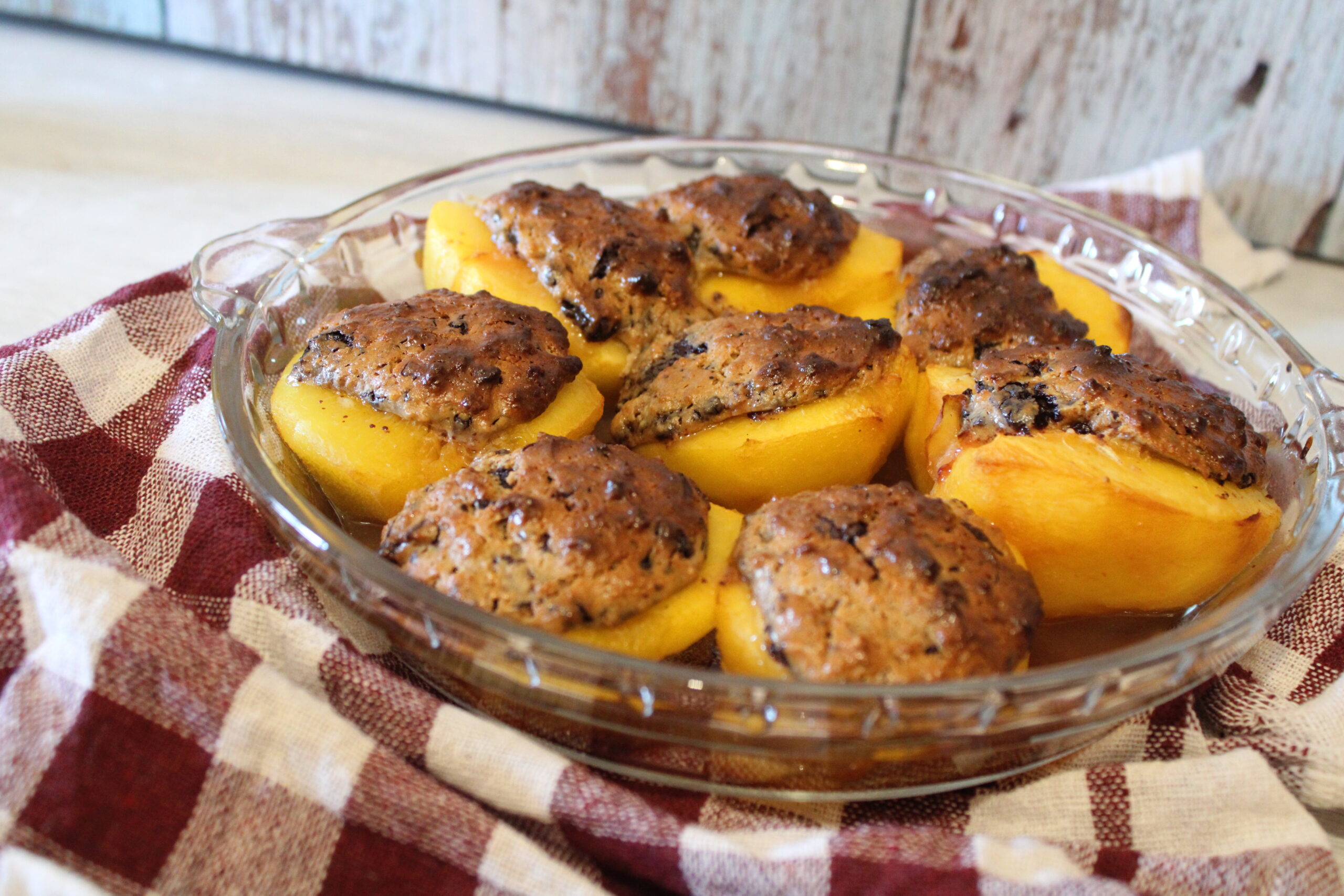 Stuffed Peaches in the Piedmont Style.