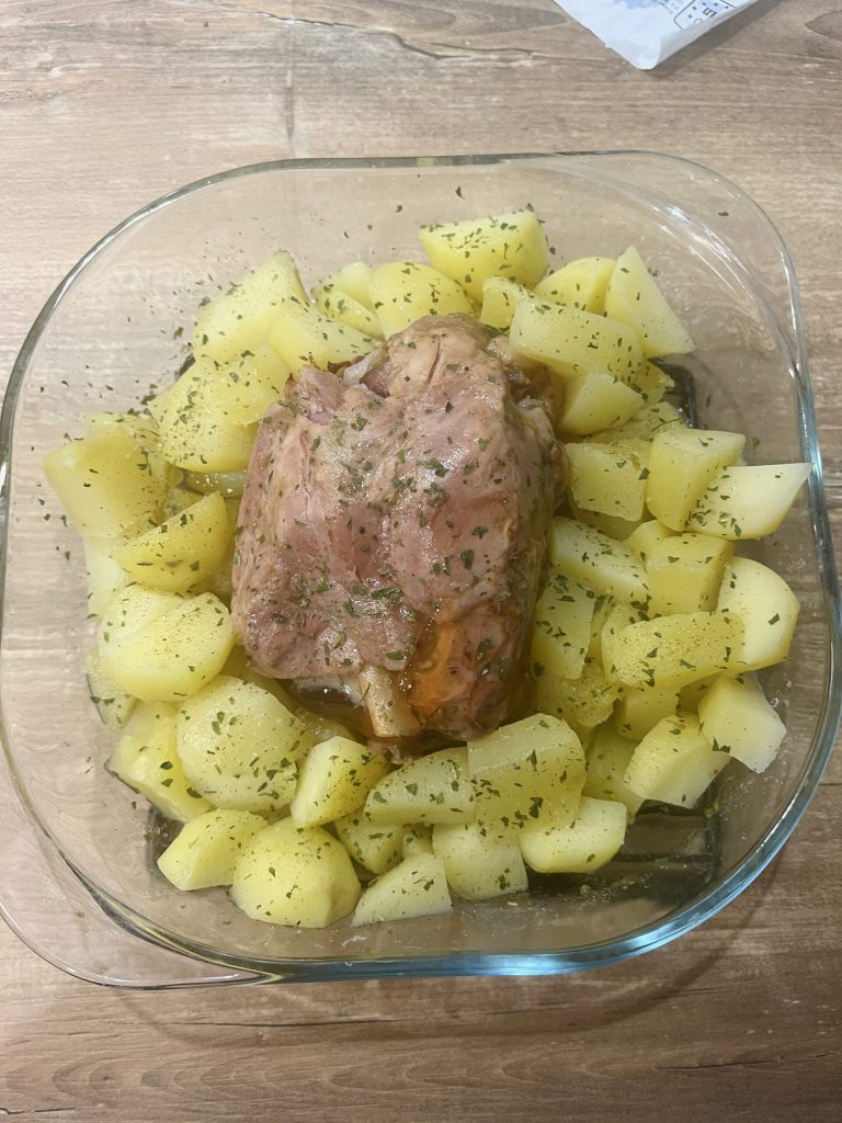 Baked Ham Shank with Potatoes