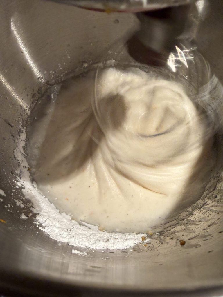 addition of powdered sugar