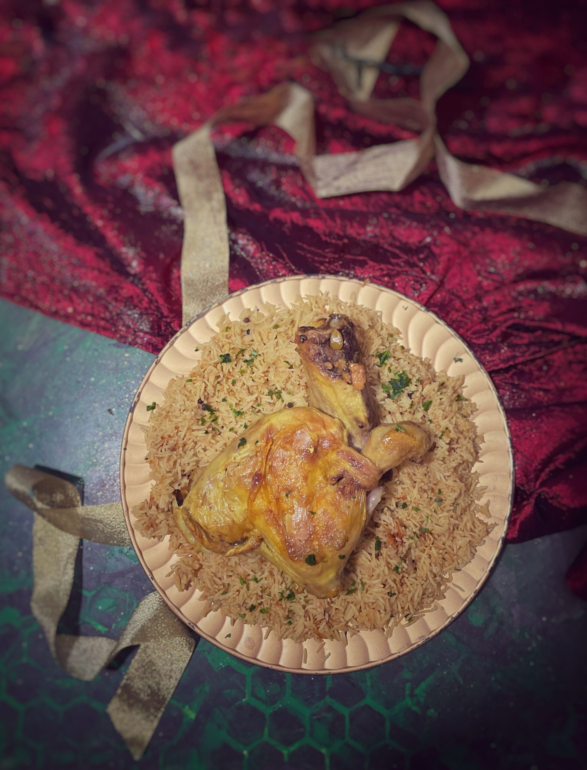 Fakhid maa riz, Lebanese rice and lamb