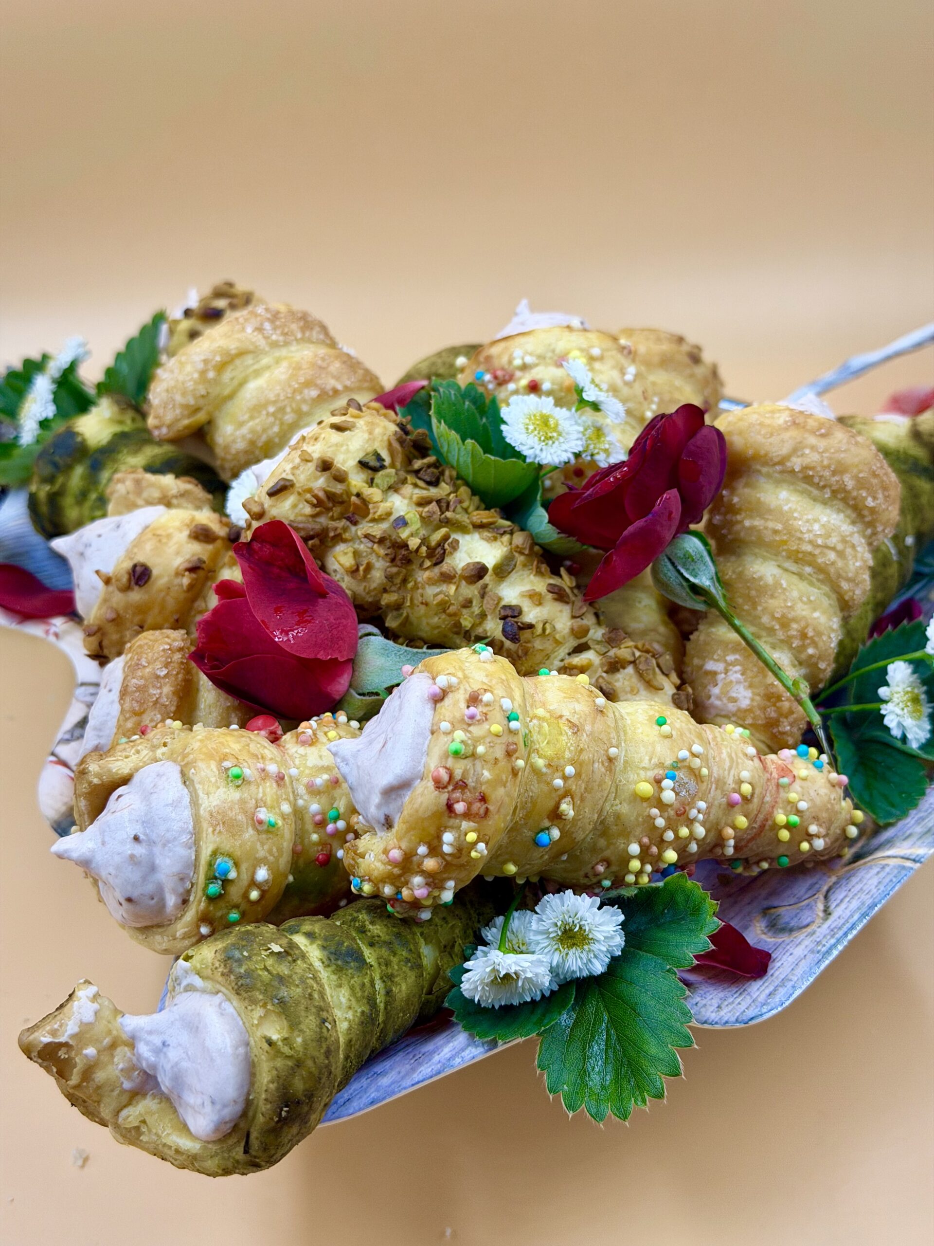 Sweet Puff Pastry Christmas Cones