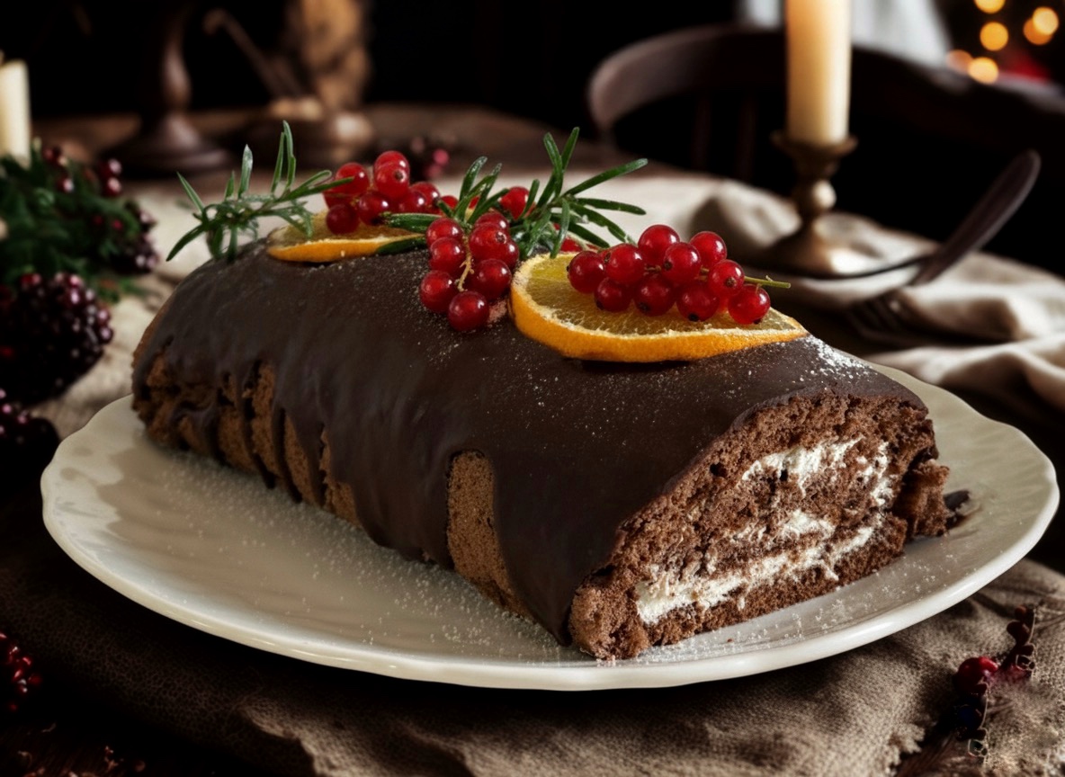 EASY YULE LOG WITH CHOCOLATE AND ORANGE