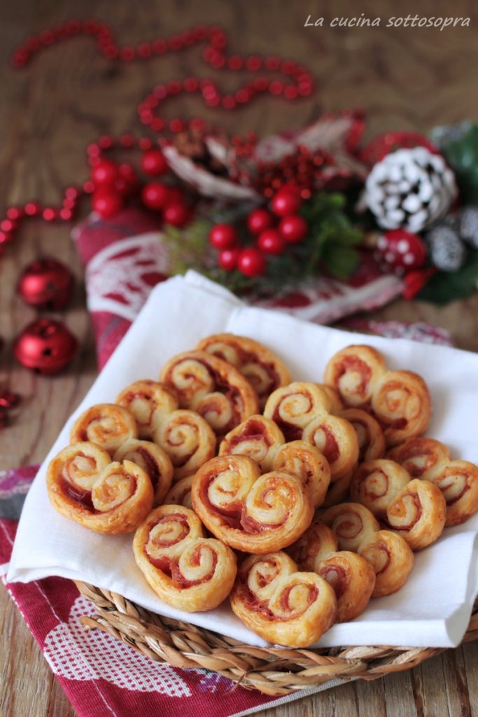 savory puff pastry fans with ham