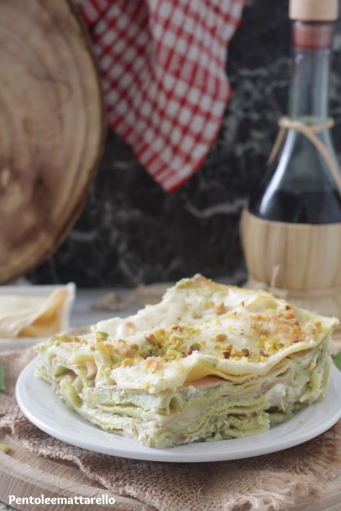 Lasagna with Mortadella and Pistachio