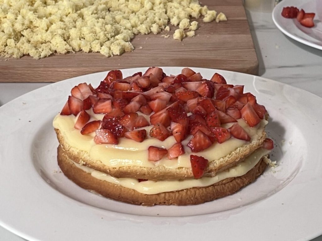 strawberry mimosa cake limoncello woman