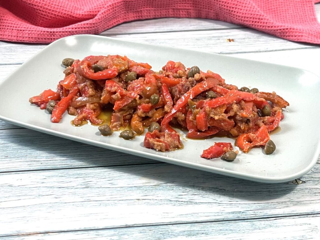 pan-fried peppers anchovies breadcrumbs