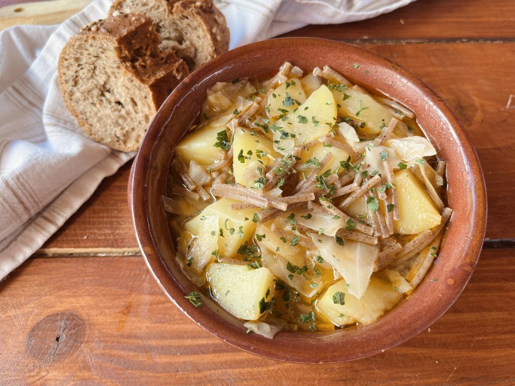 Cabbage Soup with Buckwheat Pasta
