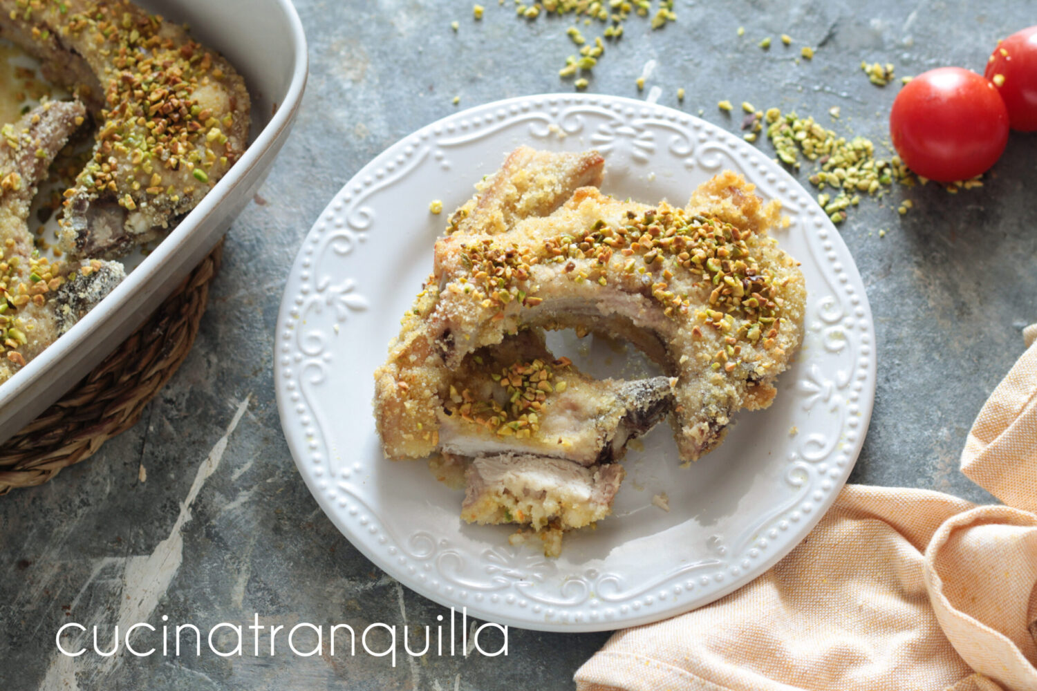 Oven-Baked Piglet Cutlets with Pistachios