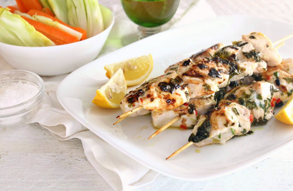 Lemon and Herb Marinated Chicken Skewers