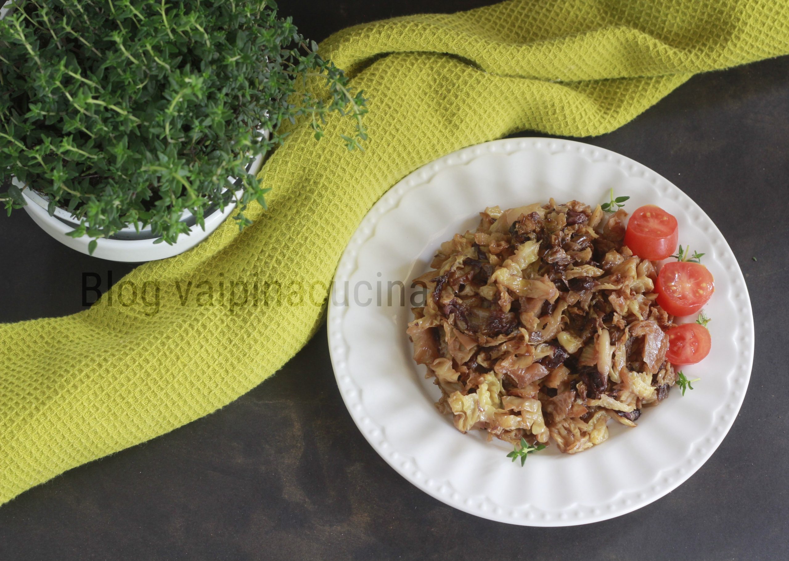 Savoy Cabbage and Radicchio Side Dish