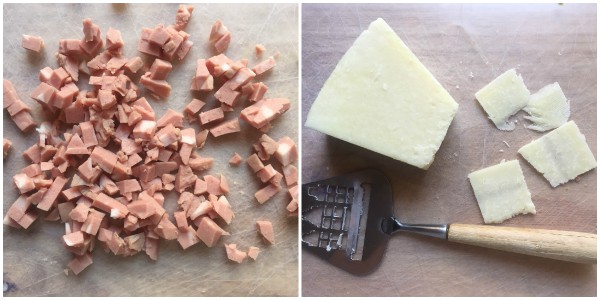 Mortadella and pistachio toasts - process 2