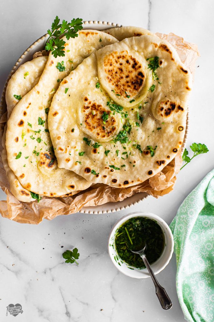 Naan Bread on the Stove