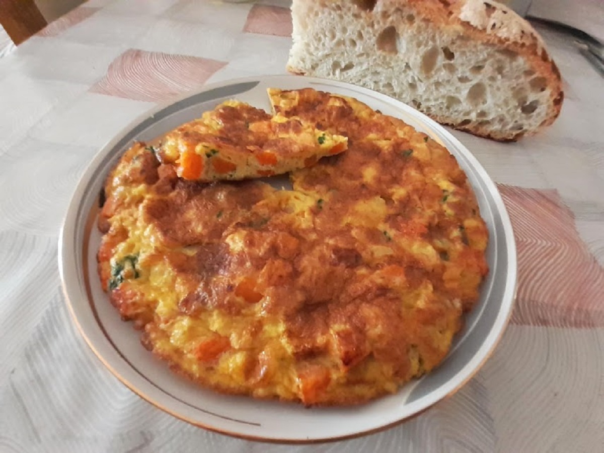 Pumpkin Frittata in Pan with Stale Bread