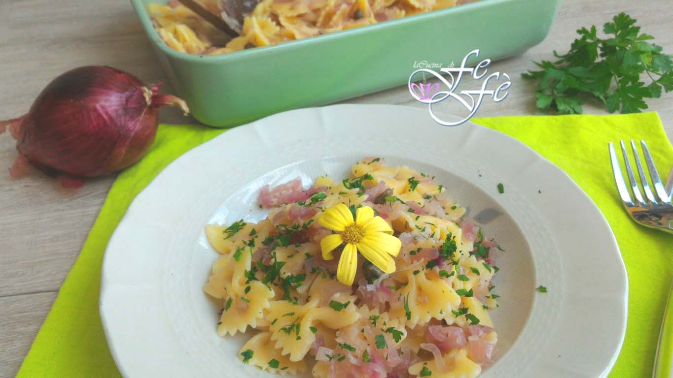 FARFALLE WITH TROPEA ONIONS