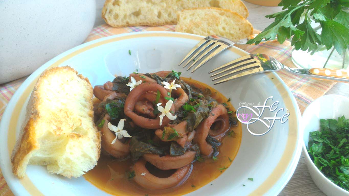SQUID AND SPINACH IN ZIMINO