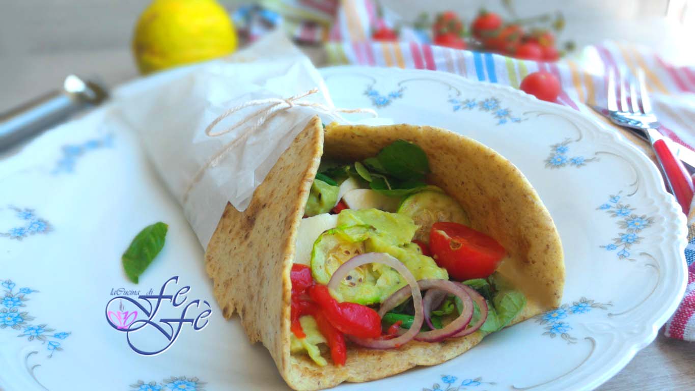 SEMI-WHOLE WHEAT TORTILLA WRAPS WITH BUFFALO MOZZARELLA, VEGETABLES, AND AVOCADO SAUCE