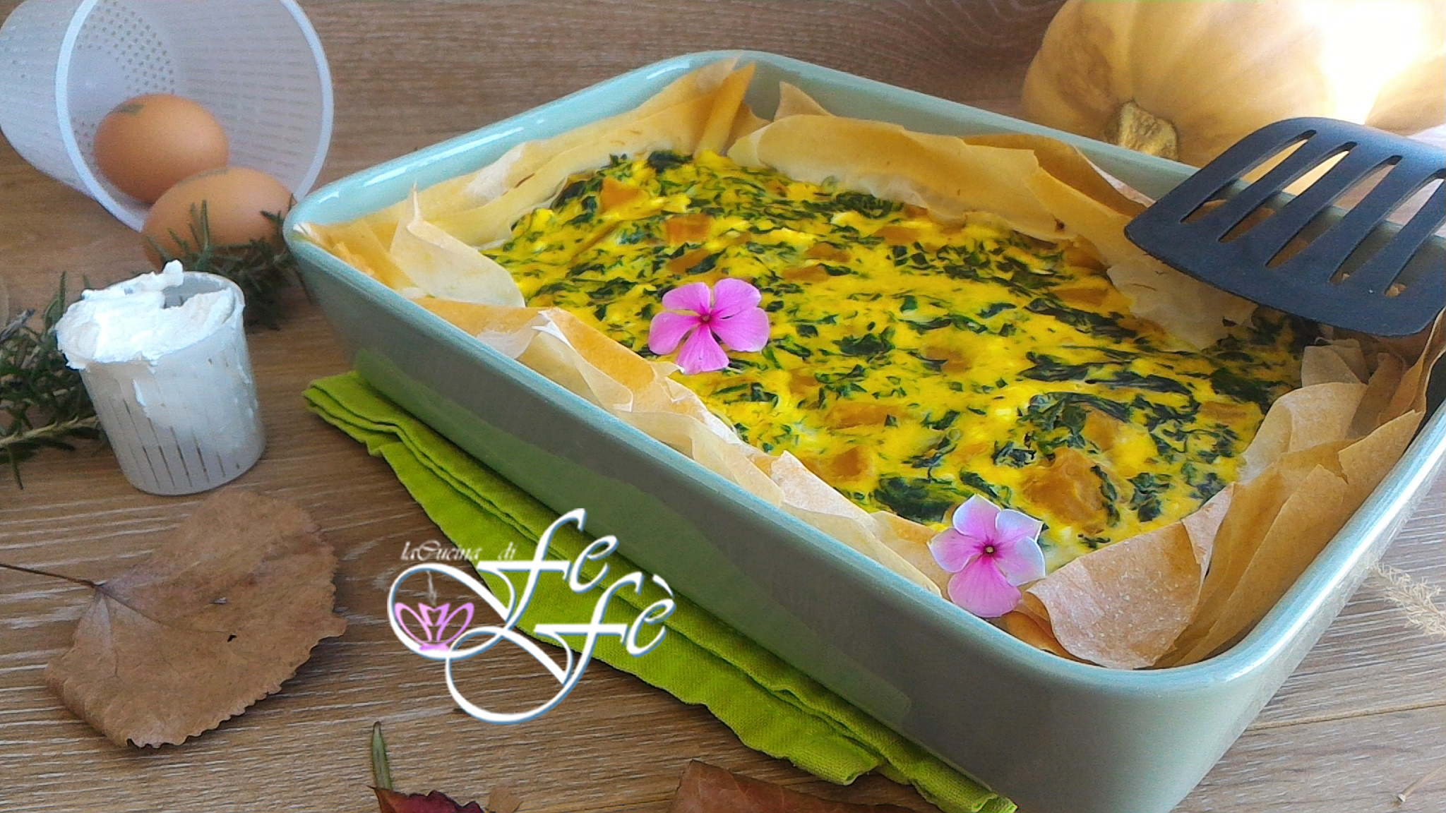 RUSTIC PHYLLO DOUGH CHEESE, PUMPKIN, AND SPINACH PIE