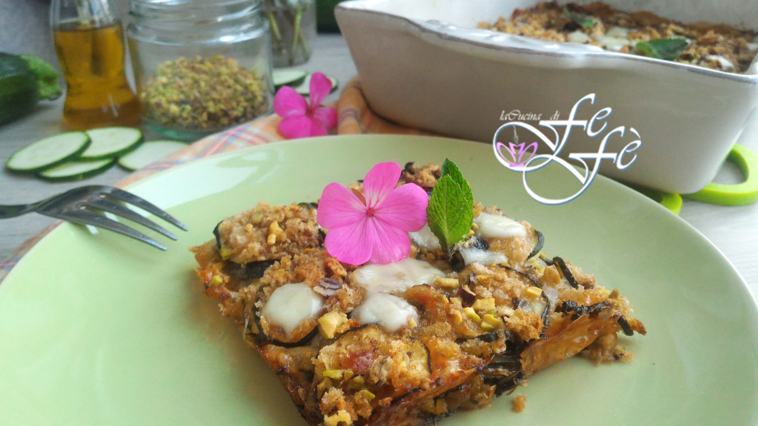 WHITE ZUCCHINI AND PISTACHIO PARMIGIANA