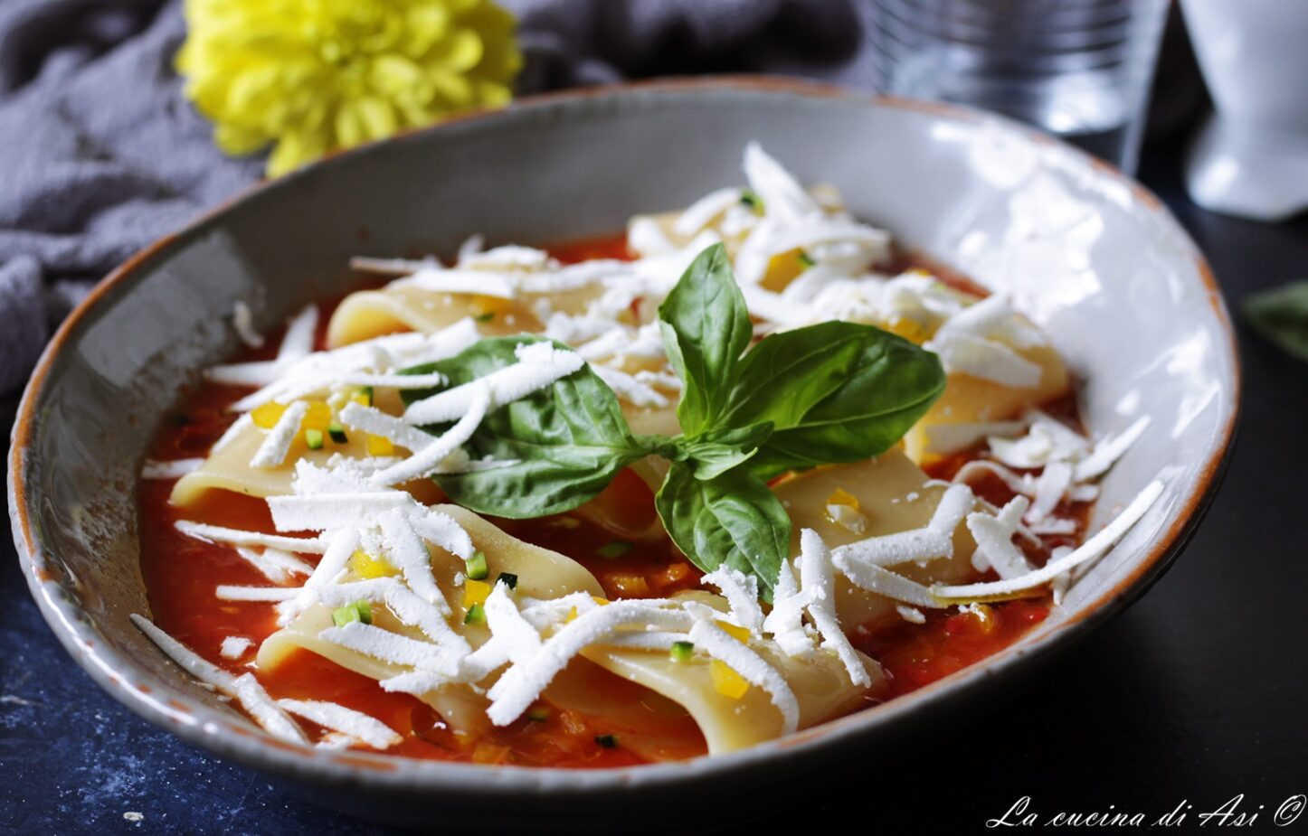 PACCHERI WITH GAZPACHO AND RICOTTA