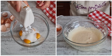 yolks whipped with sugar