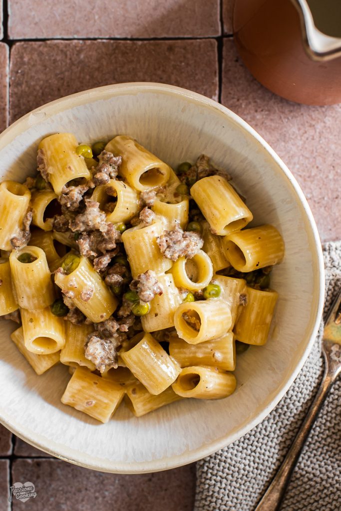 Pasta with Sausage and Peas