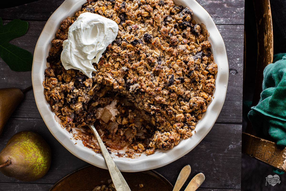 Pear and Chocolate Crumble