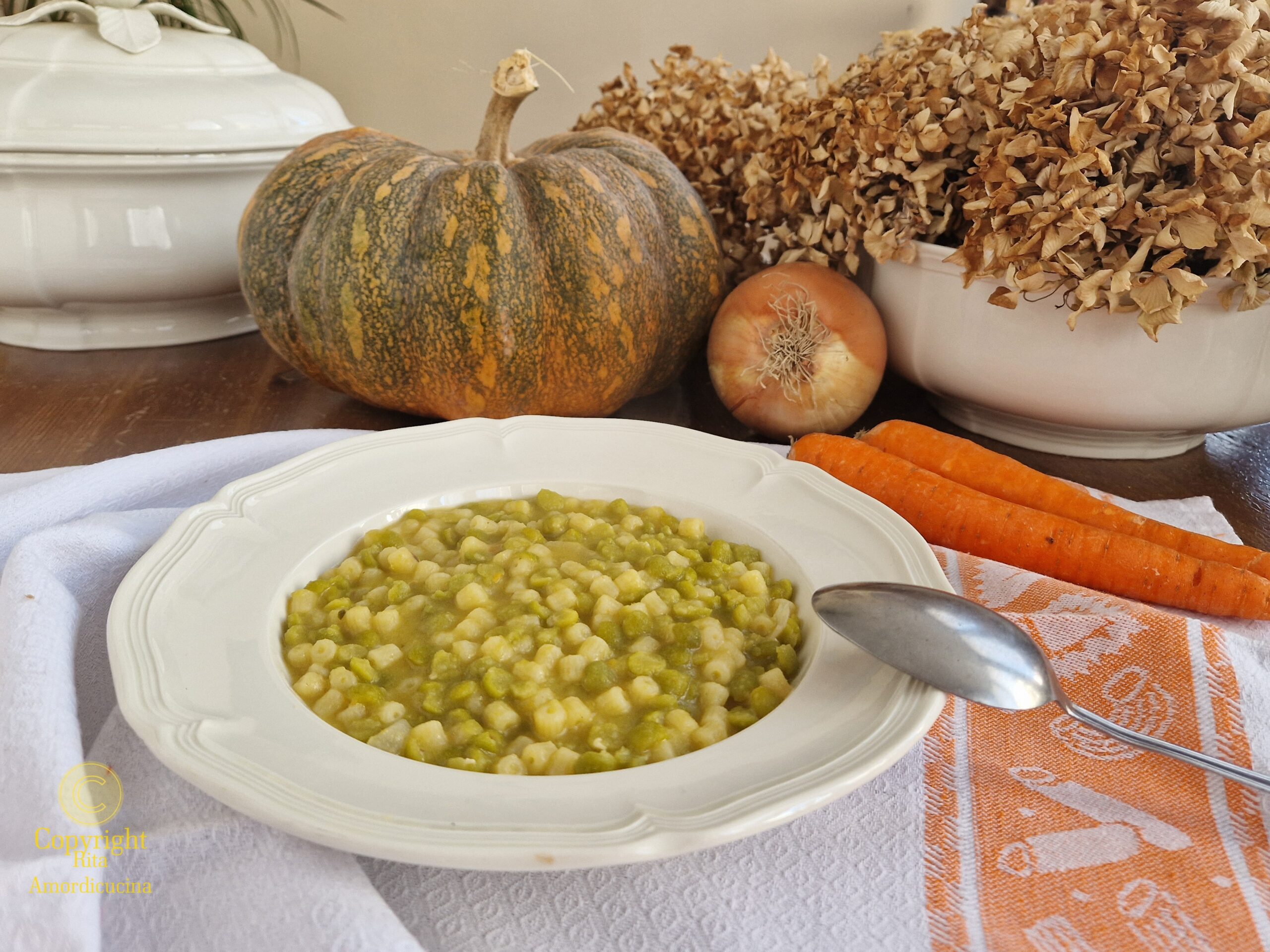 Dry Pea and Tubetti Soup