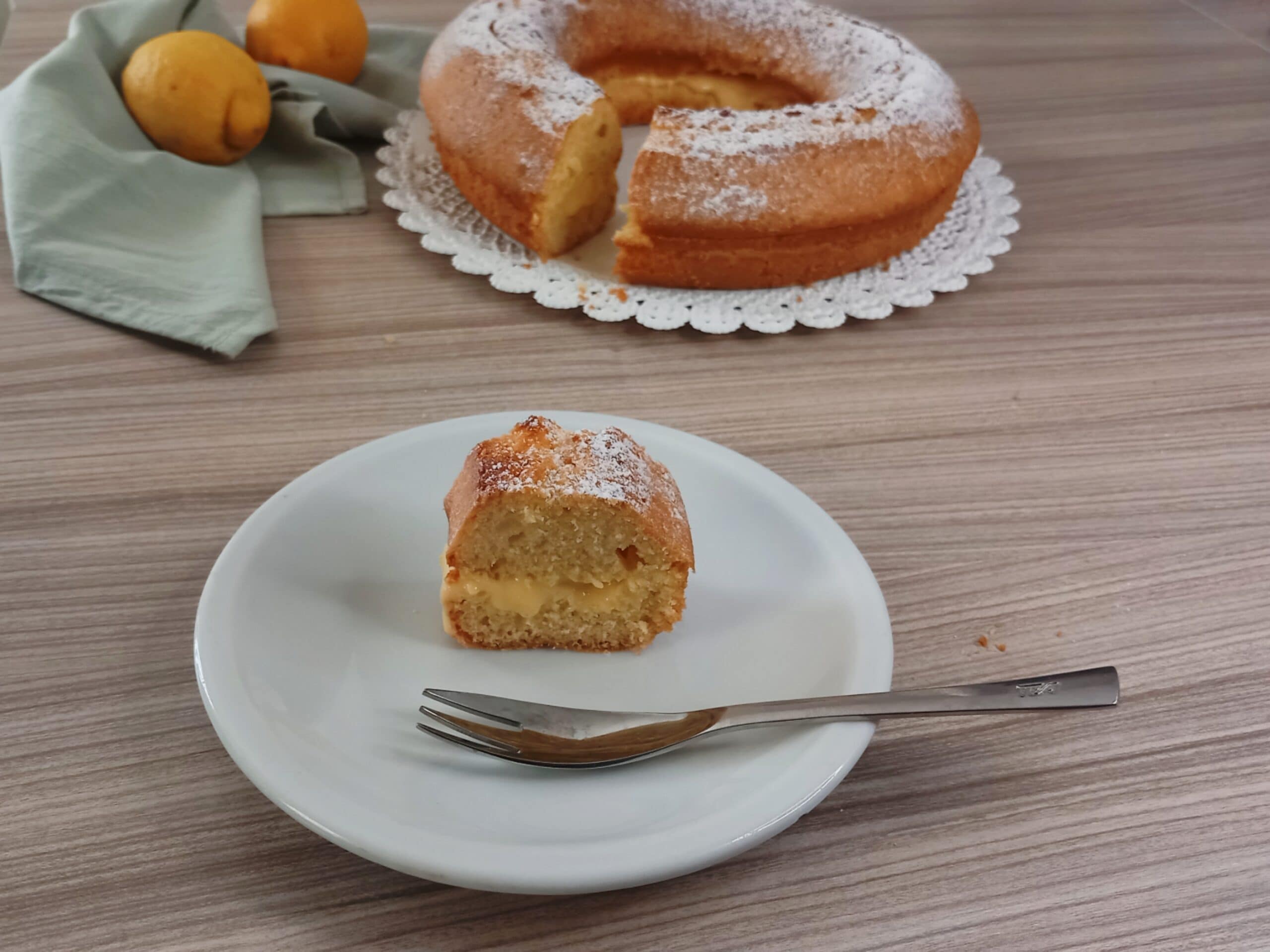 Lemon Bundt Cake with Cream