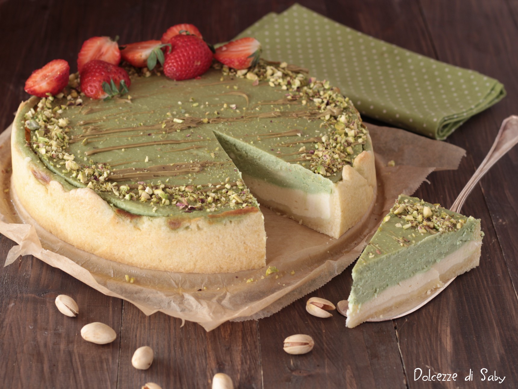 Baked Pistachio Cheesecake (Pistachio Käsekuchen)