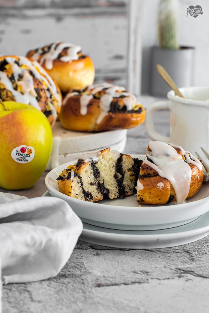 Poppy Seed and Golden Delicious Apple Swirls