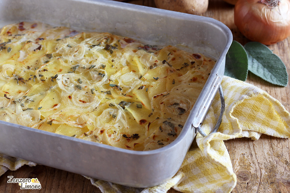 Potato and Onion Gratin with Milk