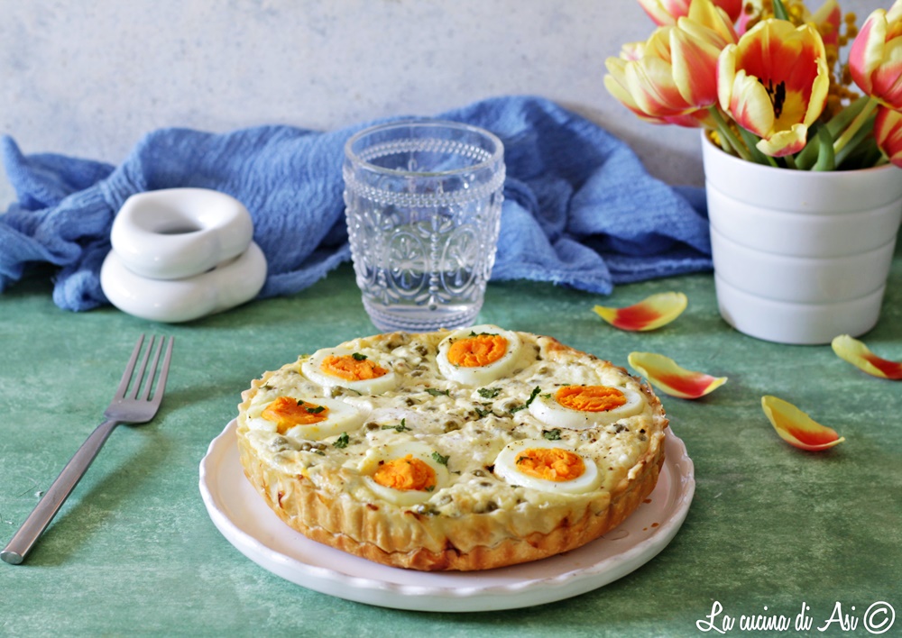 Quiche with Eggs, Ricotta, and Peas
