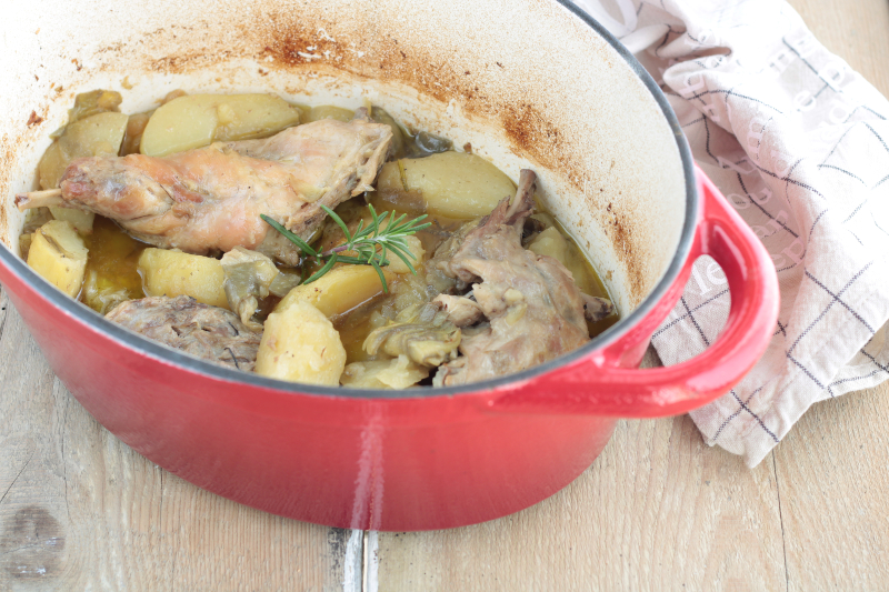 Rabbit with Potatoes and Artichokes