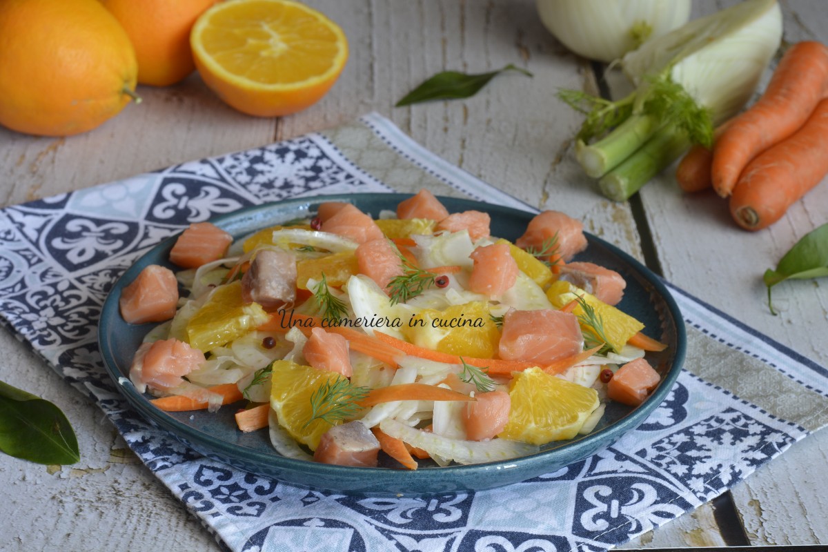 Salmon, Fennel, Carrot, and Orange Salad