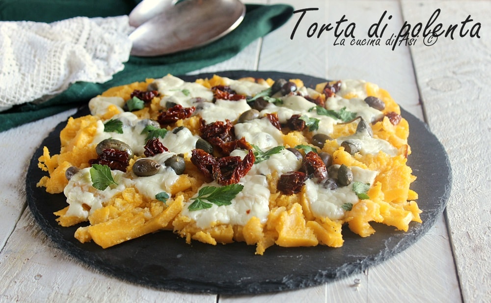 Savory polenta pie