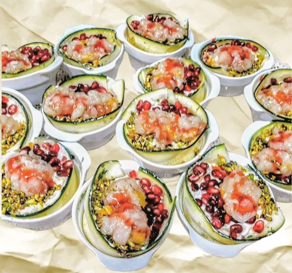 Swordfish with Fruit and Shrimp Quenelle