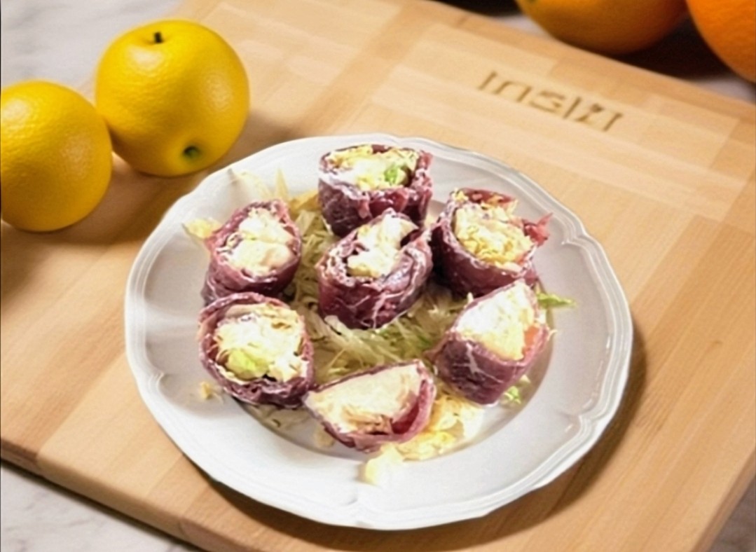 Bresaola, Stracchino, and Vegetable Rolls