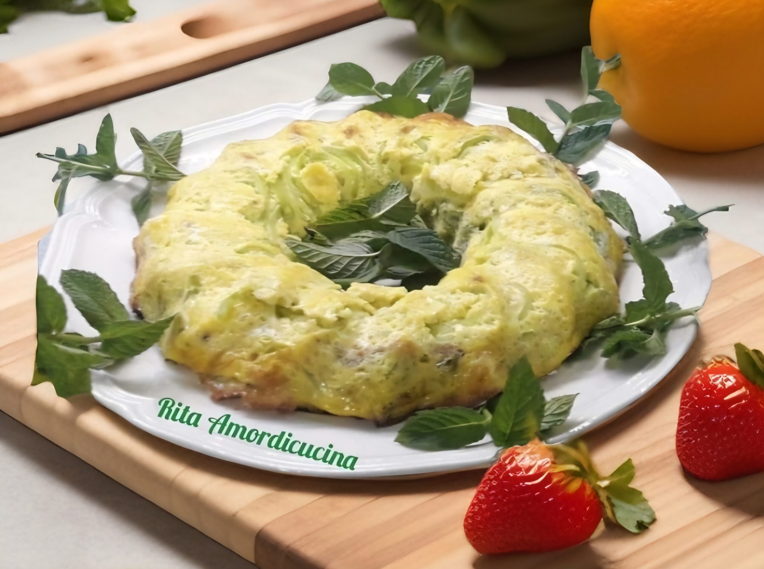 Zucchini Flower and Zucchini Noodle Bundt Cake