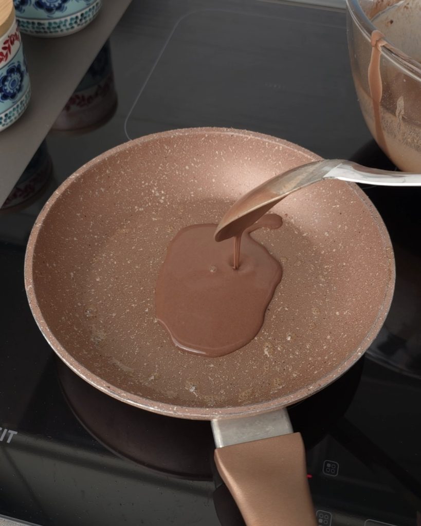 pour the batter into the pan