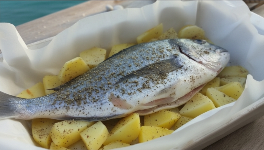 Baked Sea Bream with Seasoned Potatoes