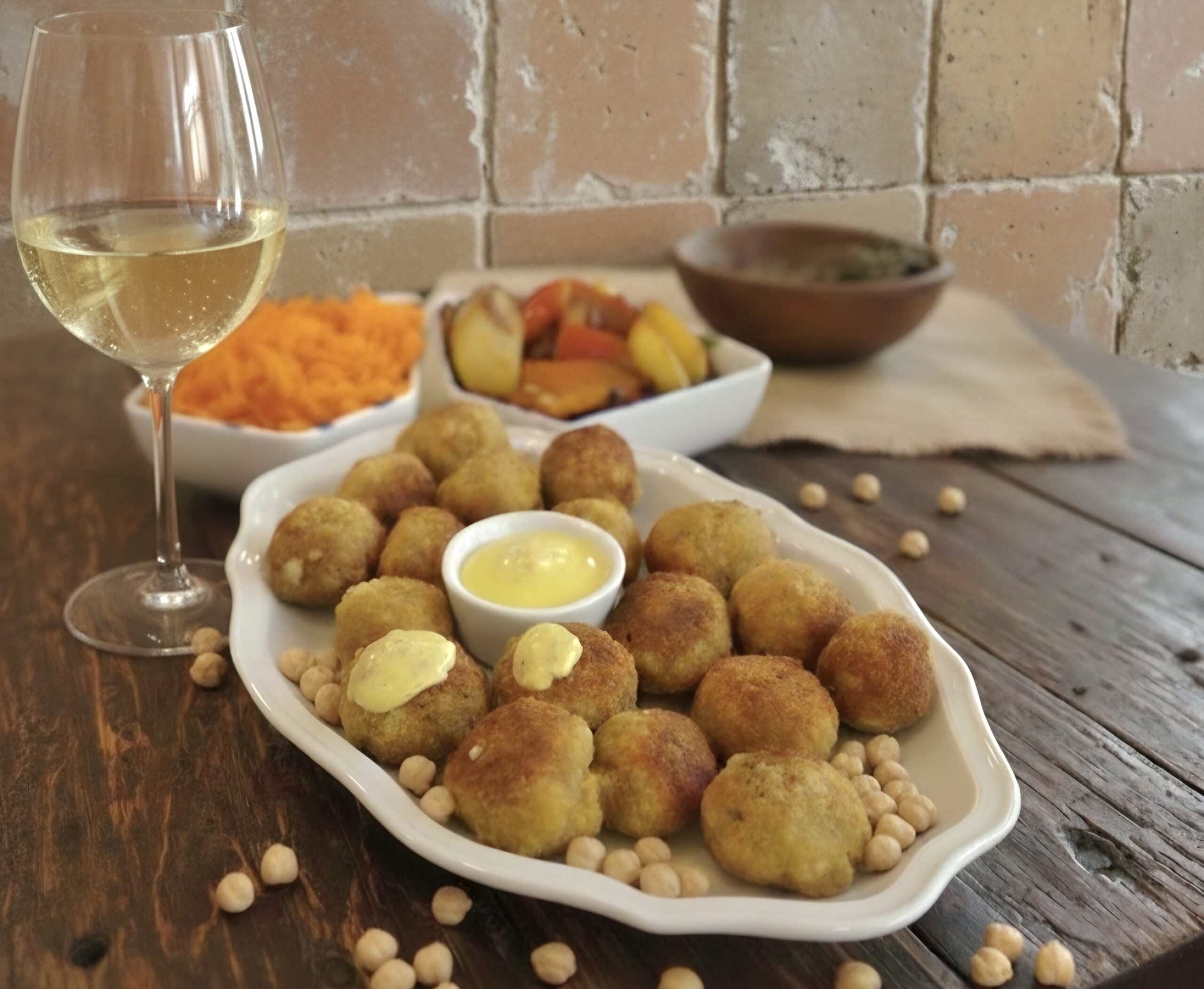 Chickpea Balls with Curry Sauce