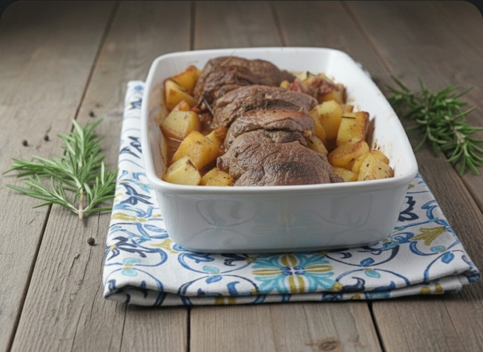 Lean Veal Roast with Potatoes