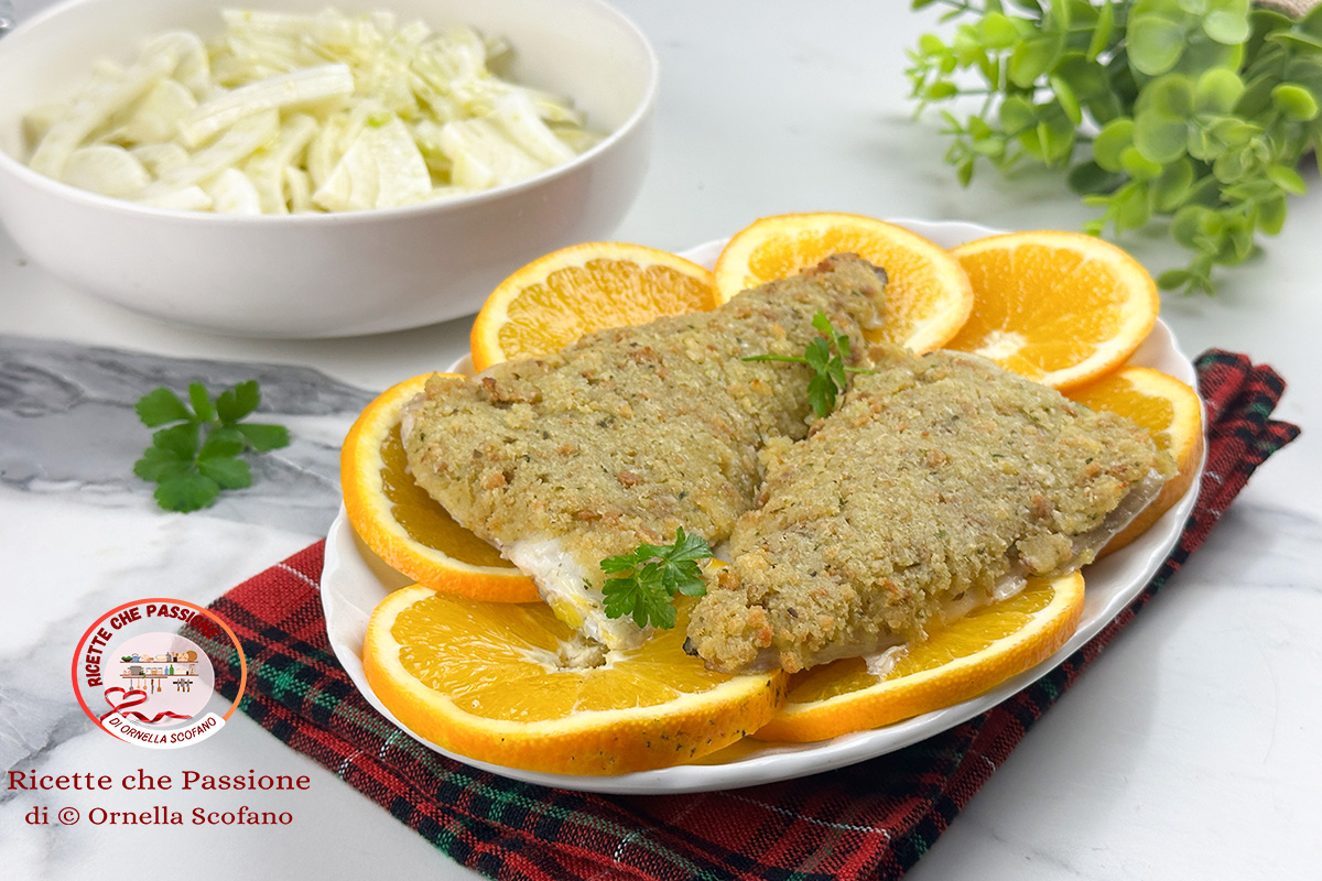 Sea Bream Fillets in Orange-Flavored Bread Crust for the Holidays