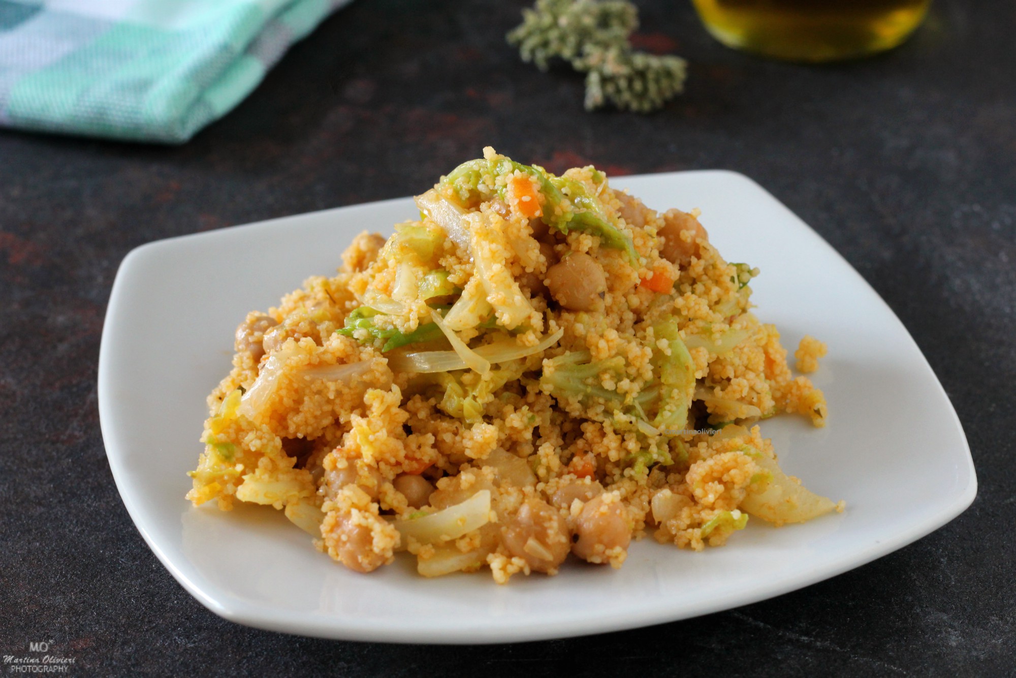Spiced Couscous with Chickpeas, Cabbage, and Fennel