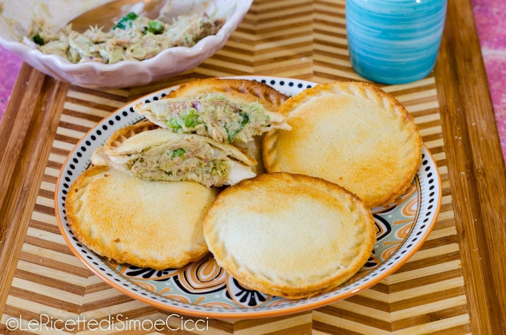 Bread Ravioli with Tuna, Avocado, and Cheese