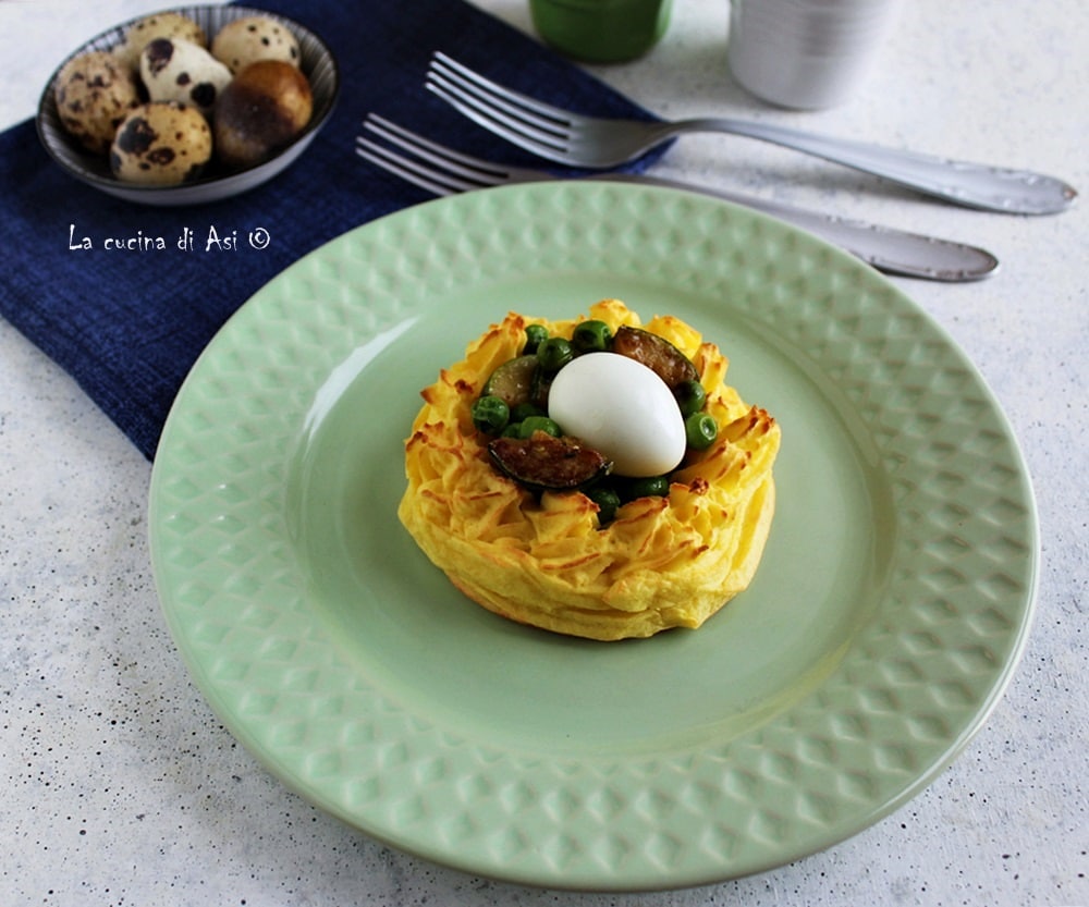STUFFED DUCHESS POTATO NESTS