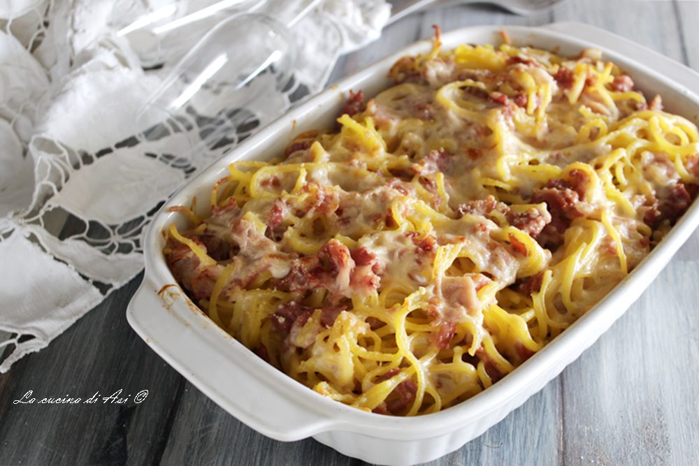 Tagliolini Gratin with Cold Cuts