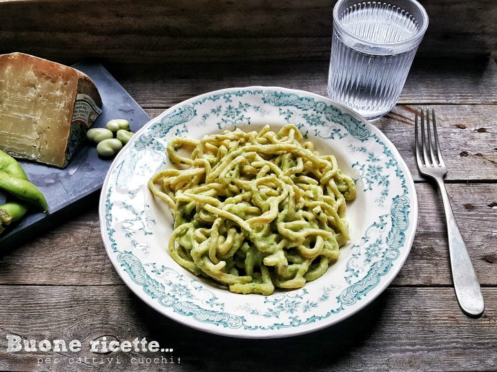 Tonnarelli with fava bean cream