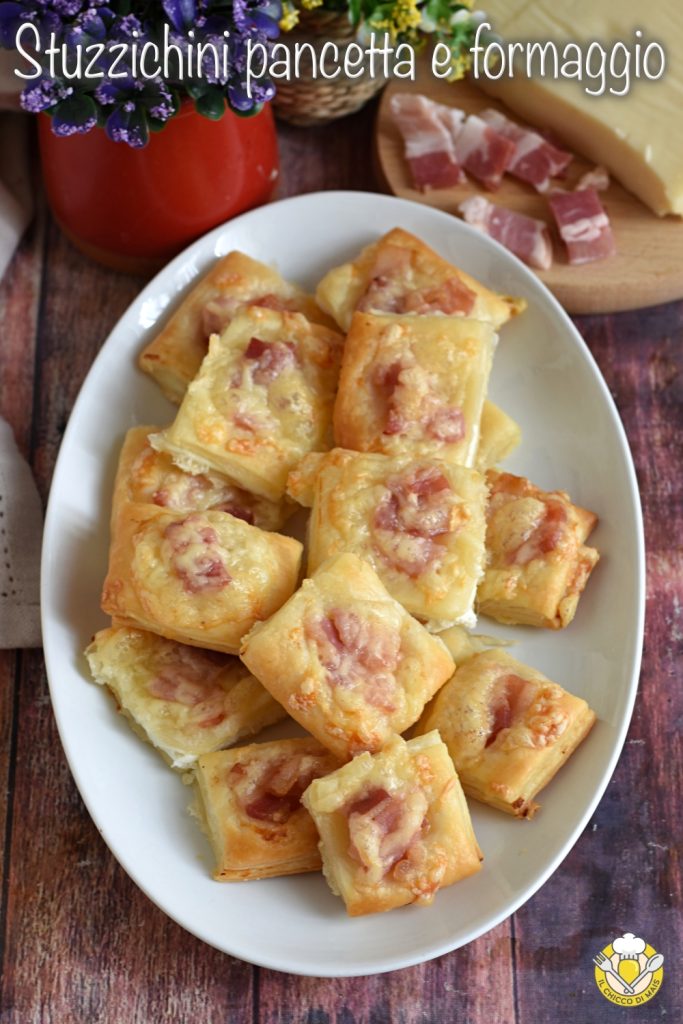v_ puff pastry snacks with bacon and cheese quick appetizer recipe with puff pastry many filled puff pastry bites il chicco di mais